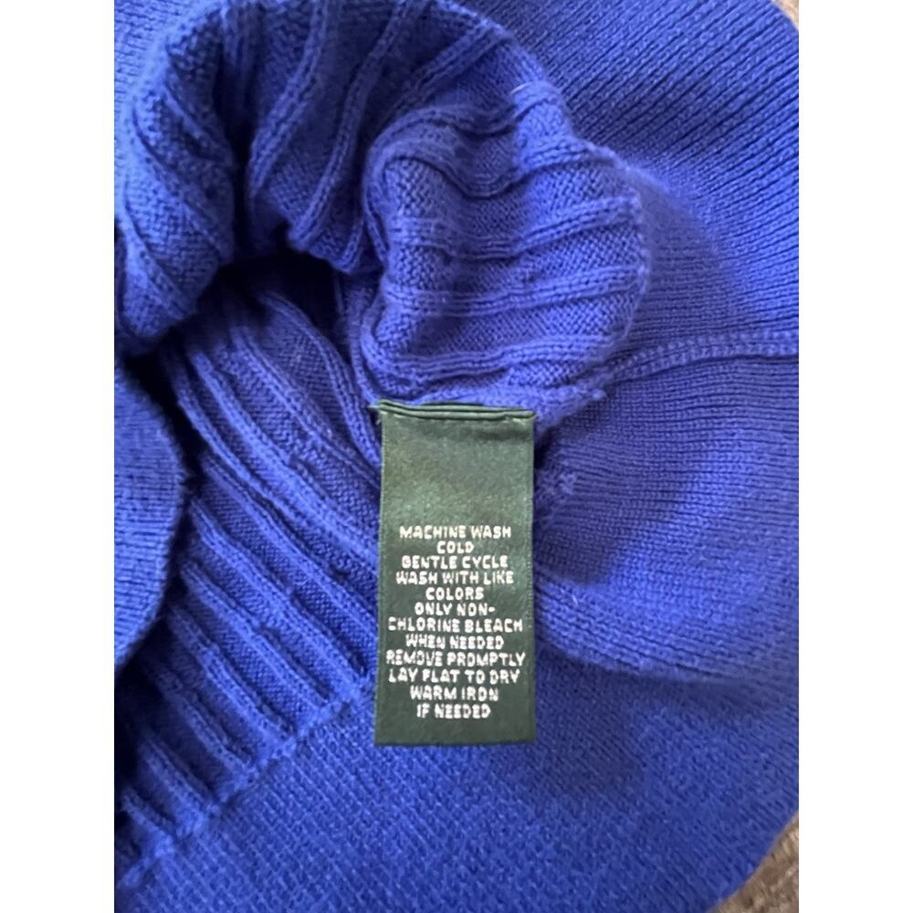 Ralph Lauren LRL Active Women’s Cable Knit Polo Sweater Top V-Neck VTG Size L - Picture 5 of 9